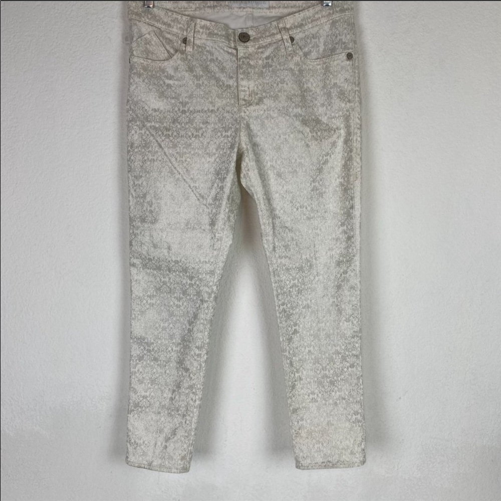 Rock and Republic Hamburg White Gold Pattern Jeans